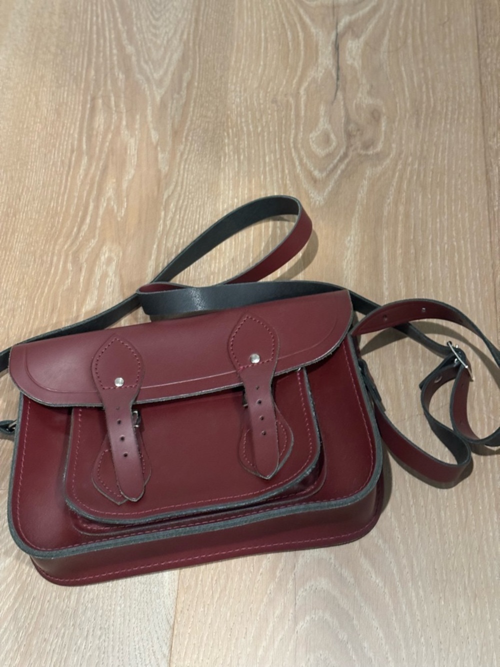 The Cambridge Satchel Company leather satchel bag in burgundy